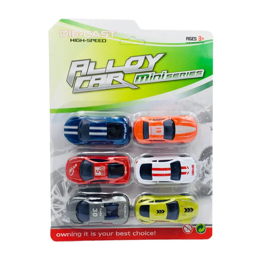 Alloy Metal Die-Cast Pull-Back Car Set – Pack of 6