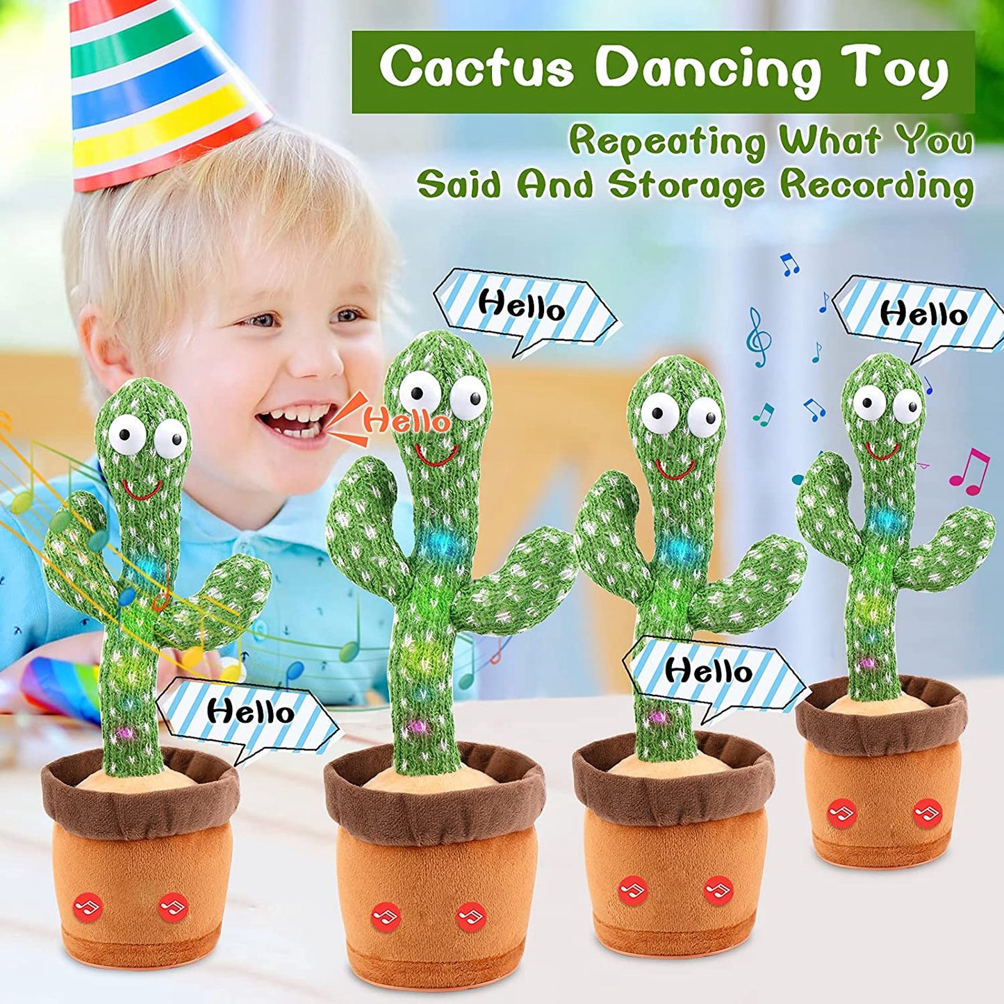 Cactus Toy with Voice Repeat Dancing and Talking Fun