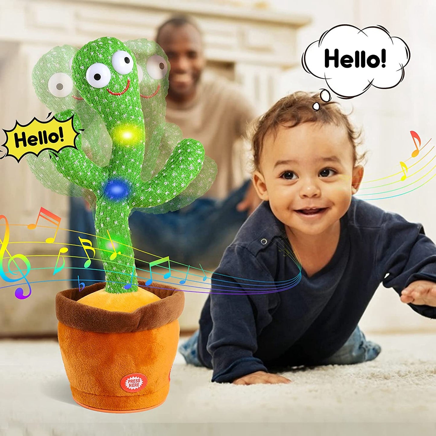 Cactus Toy with Voice Repeat Dancing and Talking Fun