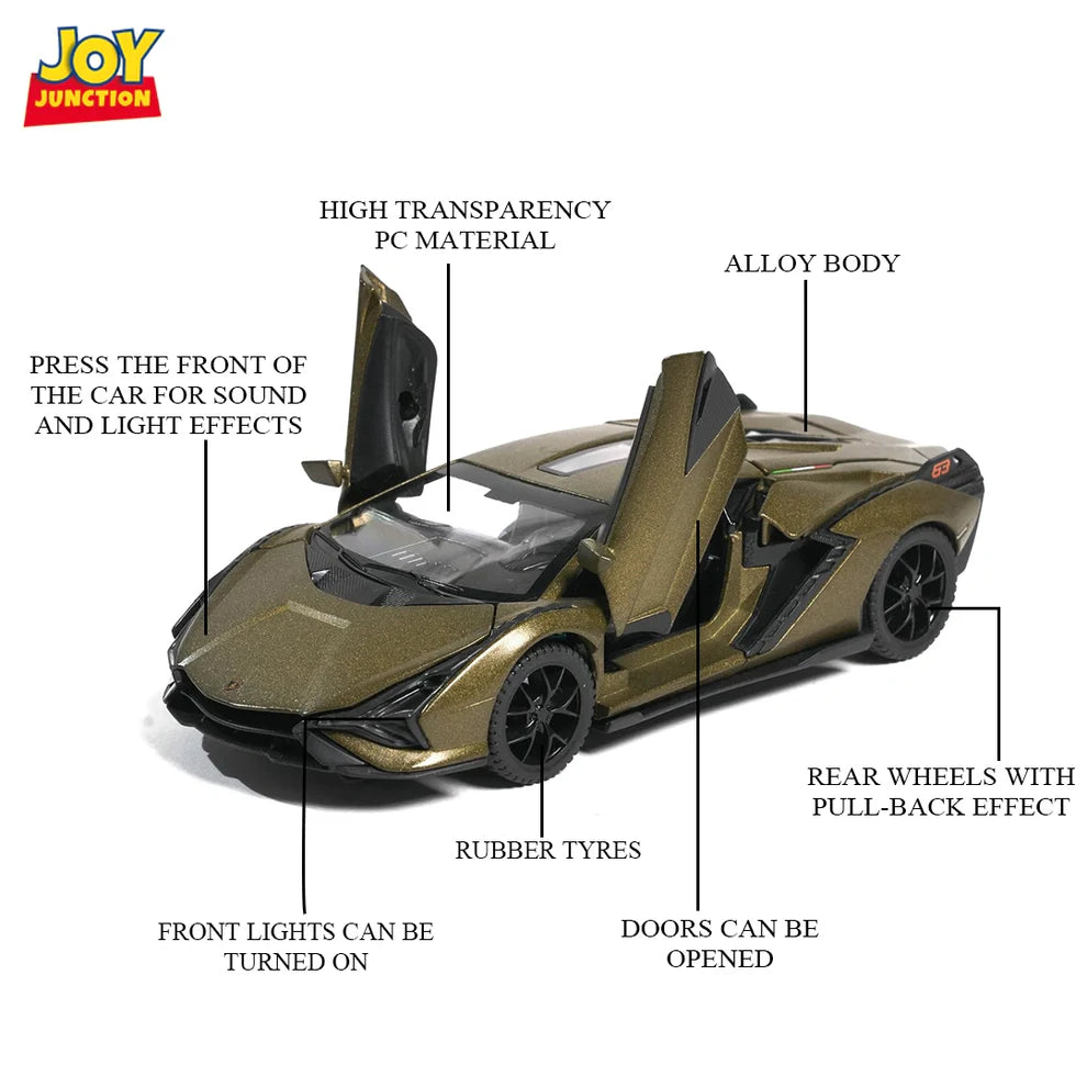Golden Olive Lamborghini Lightning – 1:32 Scale Die-Cast Car
