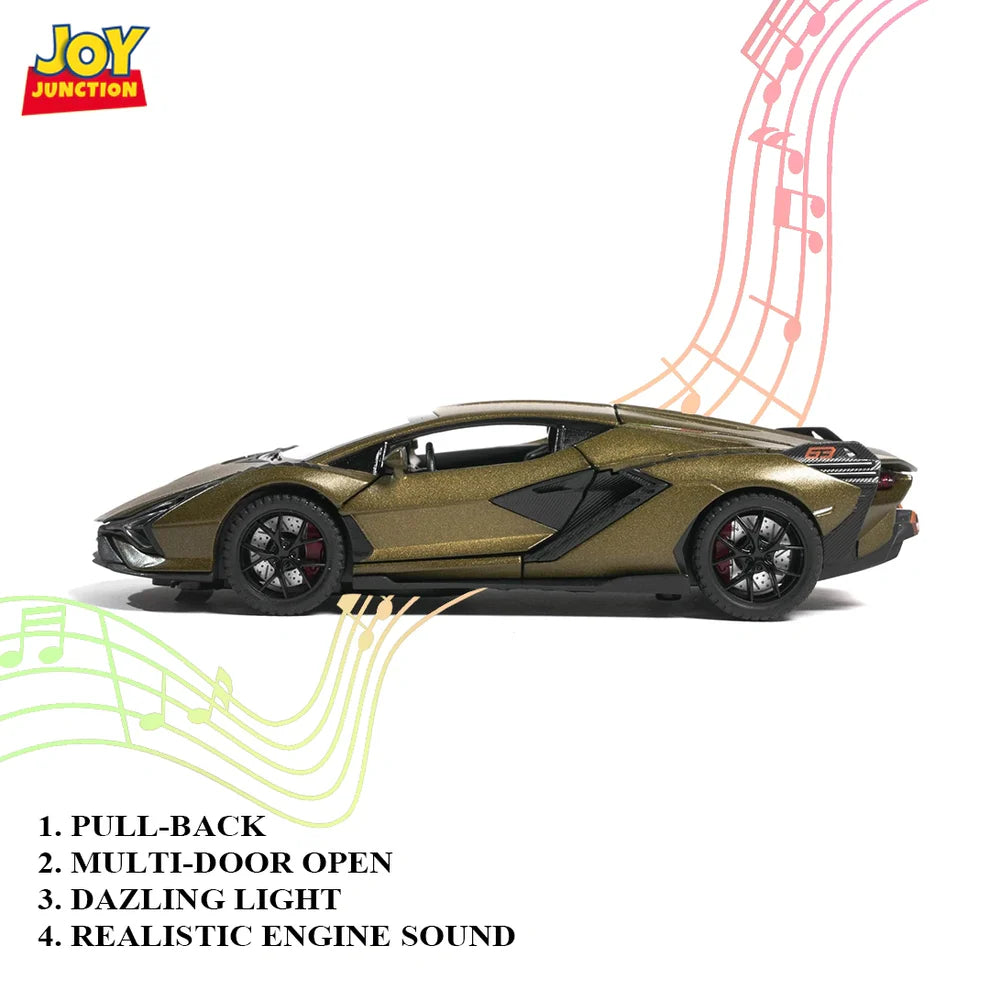 Golden Olive Lamborghini Lightning – 1:32 Scale Die-Cast Car