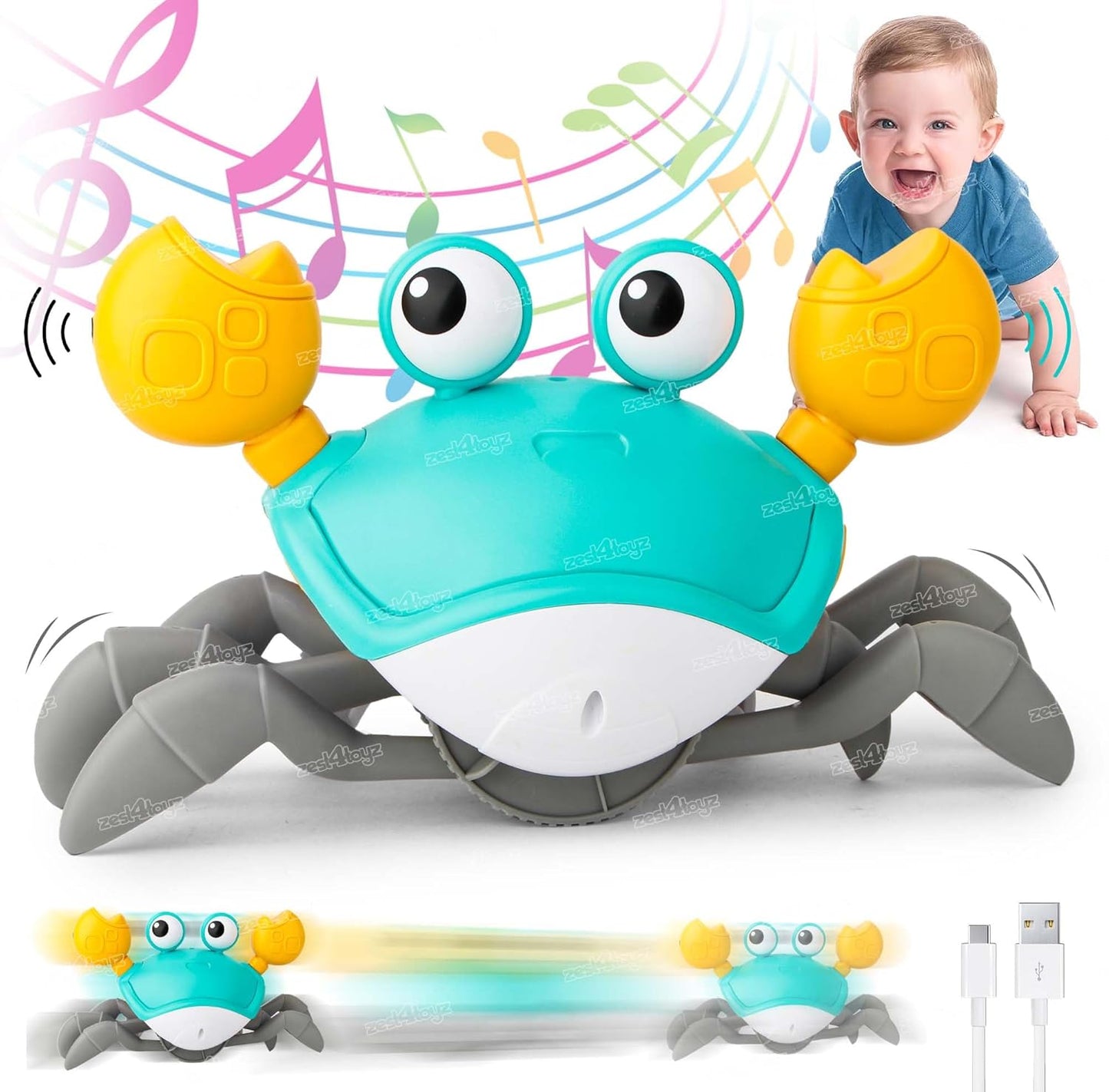 Musical Crawling Crab Toy for Kids