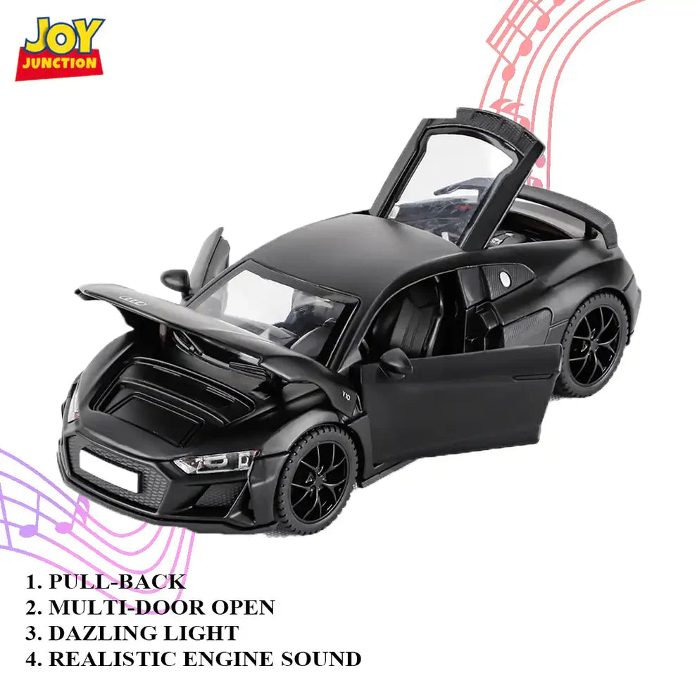 Audi R8 Die-Cast Car (Black) – 1:32 Scale