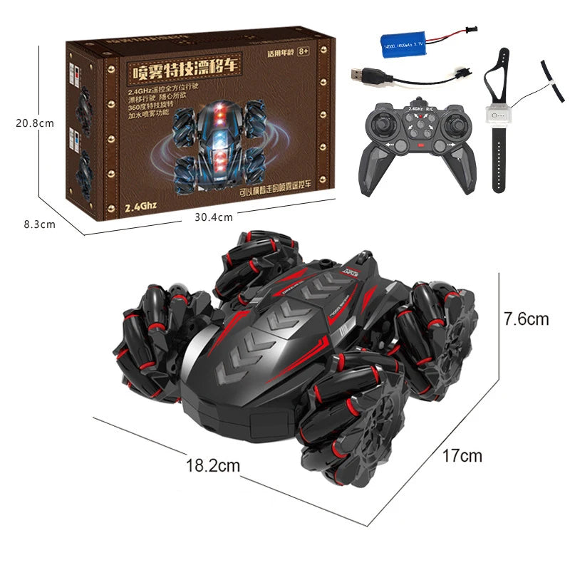 Spray Drift RC Car – 360° Stunt, Sideways Drift, Gesture Control Toy Car