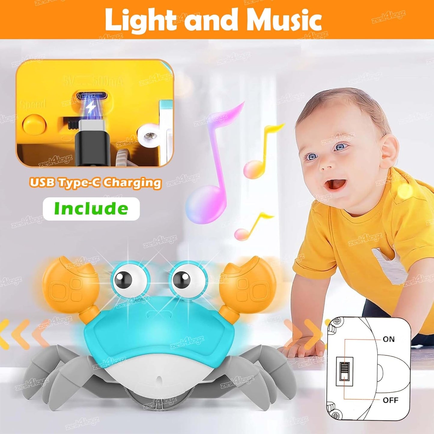 Musical Crawling Crab Toy for Kids
