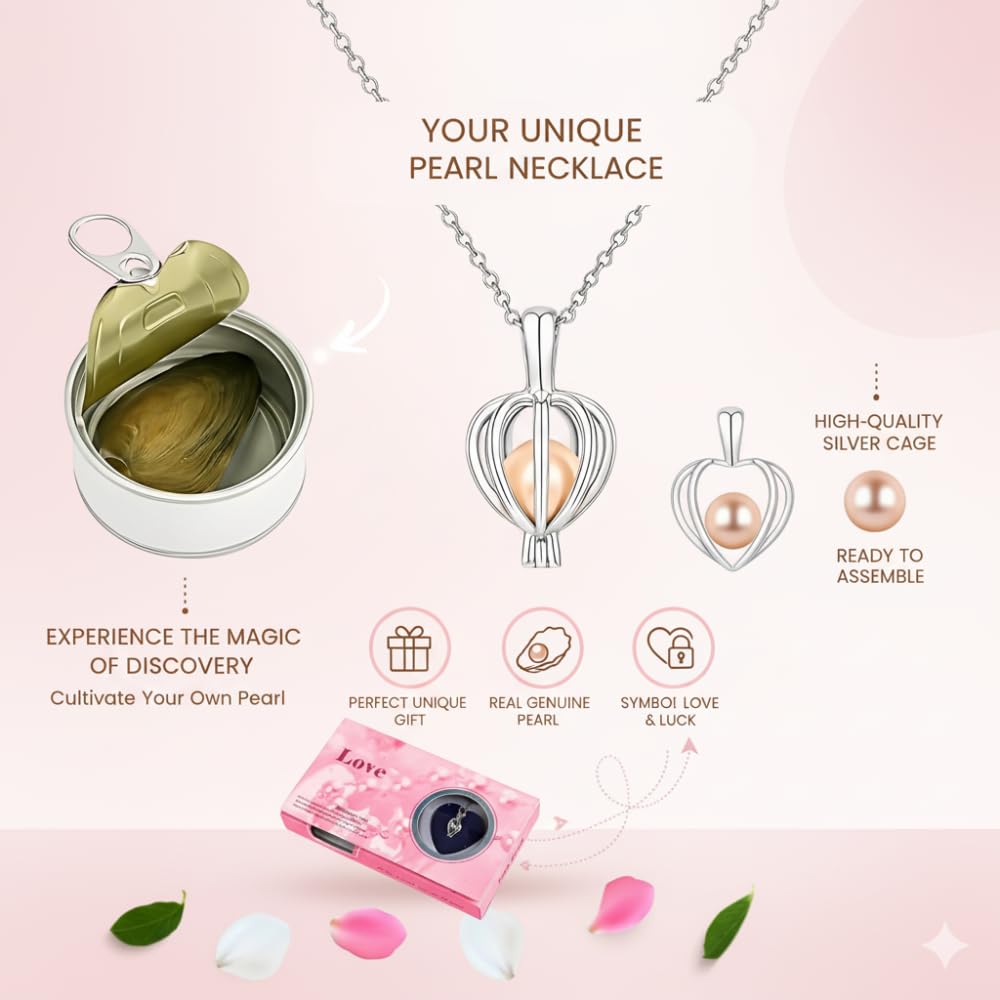 Pearl necklace with heart-shaped pendant