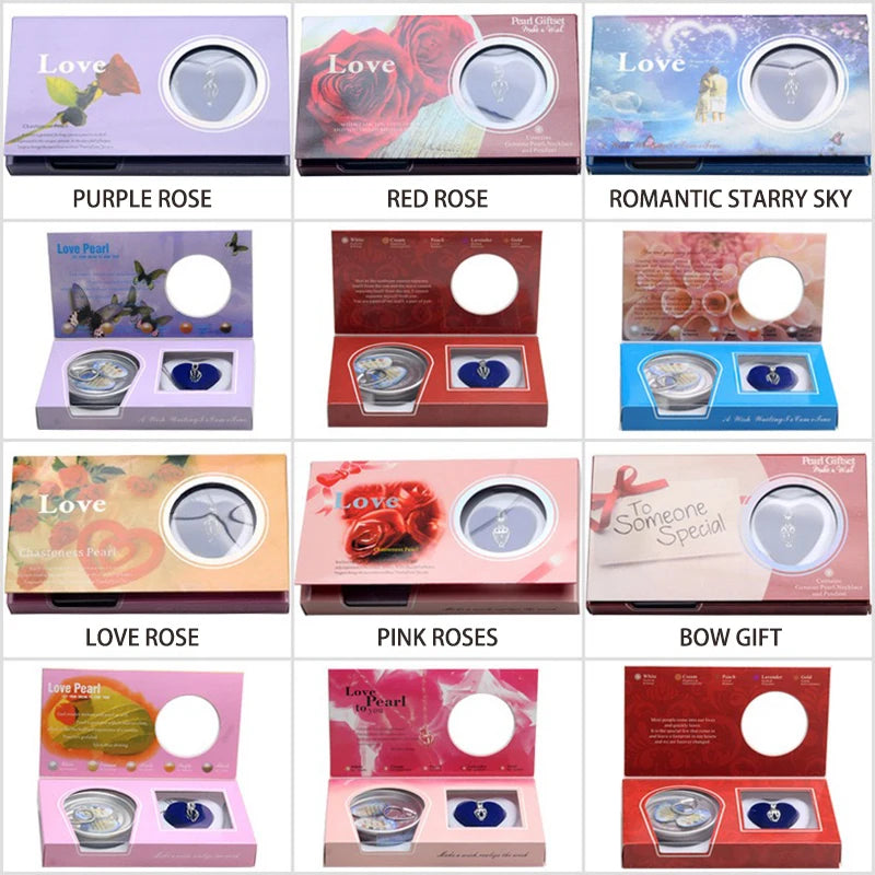 Various packaging designs for a product labeled 'Love' with different color schemes and themes.